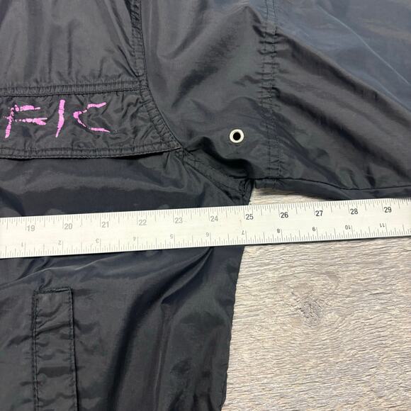 Vintage Ocean Pacific Black Purple Men L Spellout OP Anorak Windbreaker Jacket‎ - Picture 6 of 13